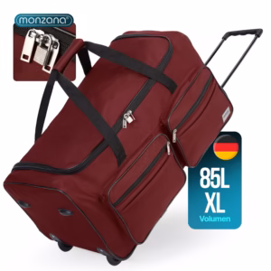 Valiză cu roți, roșie, 85L