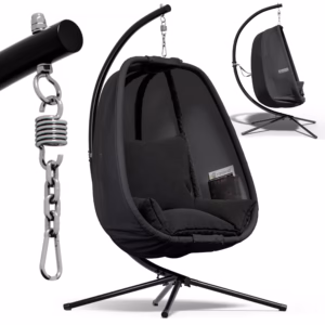 Scaun balansoar tip ou suspendat Alvie, antracit, 190x140x110cm