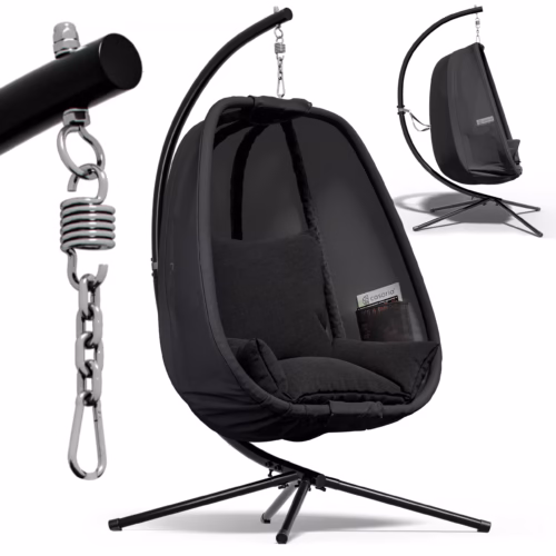Scaun balansoar tip ou suspendat Alvie, antracit, 190x140x110cm