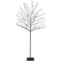 Lampă de interior/exterior cu brad înflorit, alb cald, 220 cm, cu telecomandă
