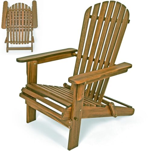 Șezlong Adirondack, lemn de salcâm, pliabil