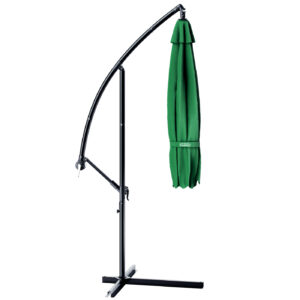 Umbrelă de soare cantilever Ø300cm aluminiu UV 50+ manivelă și bază verde