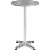 Masă verticală Ø60cm aluminiu argintiu, pliabilă, reglabilă pe înălțime