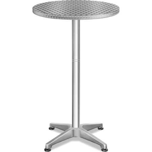 Masă verticală Ø60cm aluminiu argintiu, pliabilă, reglabilă pe înălțime
