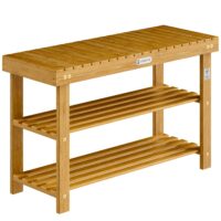 Suport pantofi 2 în 1, lemn de salcâm, certificat FSC®, 90x33x46cm