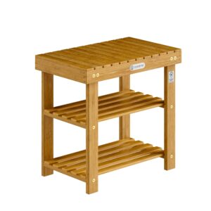 Suport pantofi 2 în 1, lemn de salcâm, certificat FSC®, 50x33x46cm