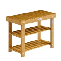 Suport pantofi 2 în 1, lemn de salcâm, certificat FSC®, 70x33x46cm