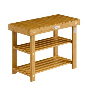 Suport pantofi 2 în 1, lemn de salcâm, certificat FSC®, 50x33x46cm