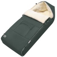 Sac de carucior pentru bebeluși, căptușit, gri-verde