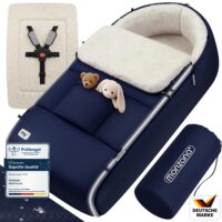 Sac de carucior pentru bebeluși, căptușit bleumarin