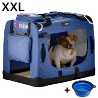 Geanta pliabilă pentru câini XXL 90x60x66cm albastră