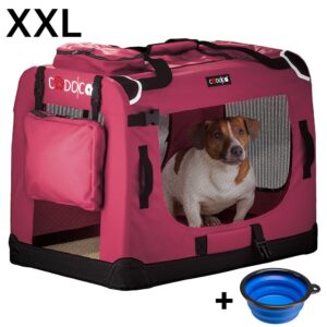 Geanta pliabilă pentru câini XXL 90x60x66cm Roșu închis