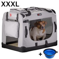 Geanta pliabilă pentru câini XXXL 101x70x70cm Gri