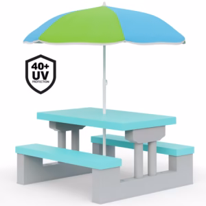 Set de scaune pentru copii cu umbrelă de soare, culoare mentă