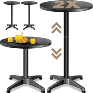 01_109704_on_fs-m_amz_high_de.jpg Set de 2 mese în picioare, Ø60cm, înălțime reglabilă 70/115cm, aluminiu, negru