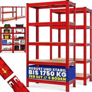 01_109720_on_fs-m_amz_high_de.jpg Rafturi rezistente, set de 2, roșii, 180x90x40cm, vopsite în câmp electrostatic, 875 kg fiecare