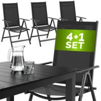 Set de scaune de grădină Bern, 5 piese, antracit, aluminiu, blat de masă WPC