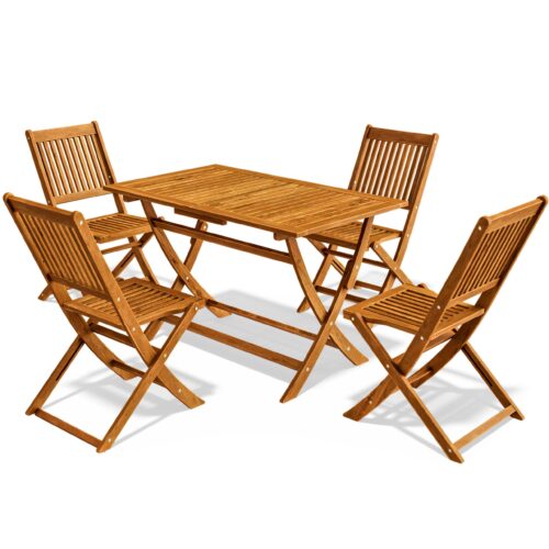 Set de scaune de grădină Sydney, 5 piese, lemn de salcâm, certificat FSC®