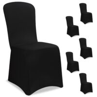 Set de 6 huse de scaun, negre, OEKO-TEX®