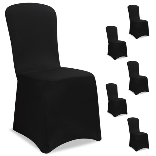 Set de 6 huse de scaun, negre, OEKO-TEX®