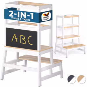 Turn de învățare Hambar Alb/Lemn de pin natural 93x51x50cm