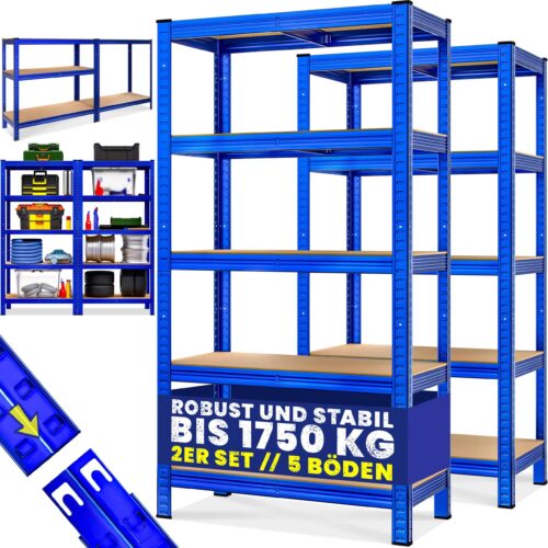 01_2_109719_on_fs-m_amz_high_de.jpg Rafturi rezistente, set de 2, albastre, 180x90x40cm, 875kg