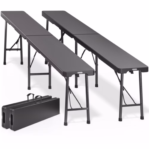 Set de 2 bănci pentru bere, plastic antracit, 180 cm