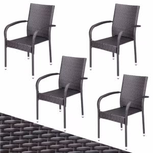 01_2_109995_on_fs-m_amz_high Scaun stivuibil din poliratan Comfort, set 4 piese, maro