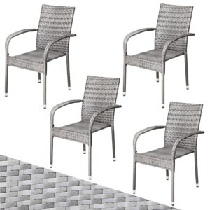 01_2_109997_on_fs-m_amz_high Scaun stivuibil din poliratan Comfort, set de 4, gri
