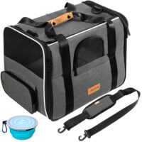 Cutie de transport pentru pisici gri 44x34x31cm până la 20kg
