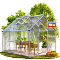 Seră din aluminiu 250x190x195cm cu 2 ferestre de mansardă