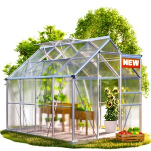 Seră din aluminiu 250x190x195cm cu 2 ferestre de mansardă