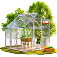 Seră din aluminiu 190x190x195cm cu fundație