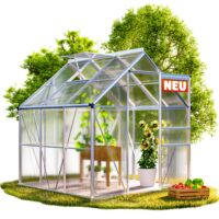 Seră din aluminiu 190x190x195cm cu fereastră de acoperiș