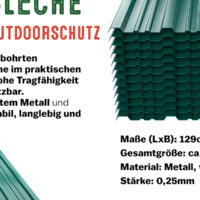 Tablă trapezoidală, set de 12, verde, 129x46cm, perforată