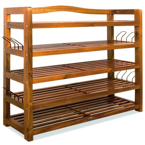 Suport pentru pantofi din lemn de salcâm, 95x26x82cm