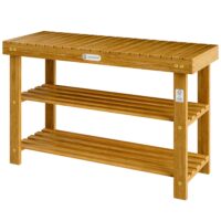 Suport pantofi 2 în 1, lemn de salcâm, certificat FSC®, 90x33x46cm