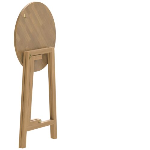 Masă de bar pliabilă din lemn de salcâm, Ø80cm H110cm, rezistentă la intemperii și stabilă