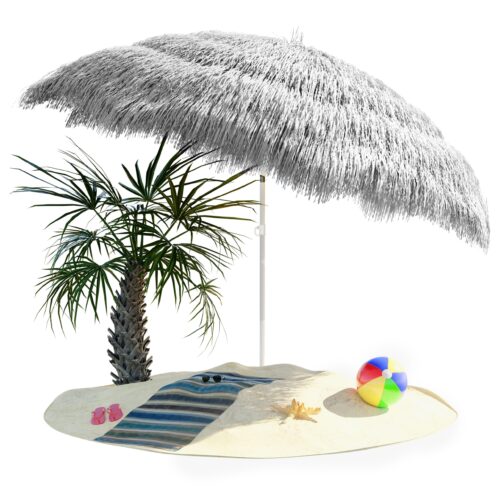 Umbrelă Hawaii Gri Deschis Ø160cm Protecție UV 30+
