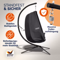 Scaun balansoar tip ou suspendat Alvie, antracit, 190x140x110cm