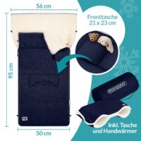 Sac de cărucior pentru bebeluși, bleumarin, cu geantă