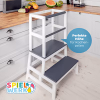 Turn de învățare Hambar Alb/Antracit Lemn de pin 93x51x50cm