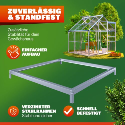 Fundație de oțel pentru seră 190x190x12cm galvanizată