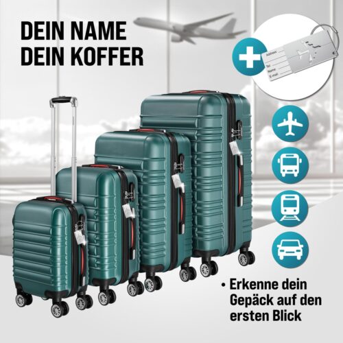 02_109976_on_amb_amz_high_de.jpg Set de valize rigide, 4 piese, cu accesorii, roți 360°, ABS verde