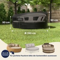 Husă pentru insulă solară, antracit, Ø190x90/50cm, coloană de apă 9100mm