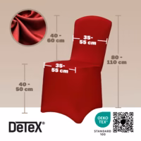 Set de 4 huse de scaun Bordeaux OEKO-TEX®