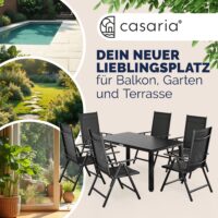 Mobilier de terasa Bern masa cu 6 scaune, 7 piese, antracit, aluminiu, blat WPC