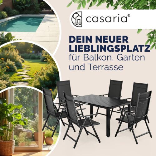 Mobilier de terasa Bern masa cu 6 scaune, 7 piese, antracit, aluminiu, blat WPC