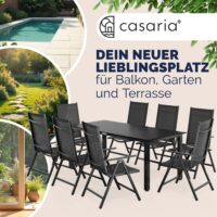 Mobilier de terasa Bern Masa cu 8 scaune, 9 piese, antracit, aluminiu, blat WPC