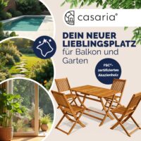 Set de scaune de grădină Sydney, 5 piese, lemn de salcâm, certificat FSC®